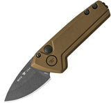 Buck Automatic Mini Deploy Knife Button Lock Burnt Bronze Aluminum 154CM Stainless Drop Pt 839BRS1