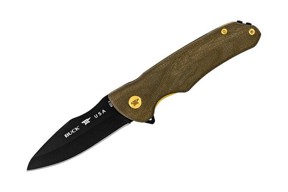 Buck Pocket Knife Sprint Ops Pro LTD Green Micarta Folding S45VN Blade 842GRSLE