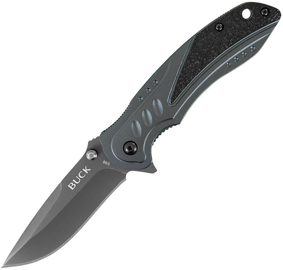 BUCK Knives Trigger Linerlock Titanium Finish Handle Folding Blade Knife 865BKS