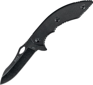 BUCK Knives 7" Maverik Black G10 Handles Fixed Blade Knife + Belt Sheath 877BKS