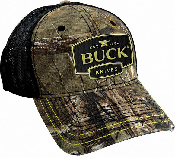 BUCK Logo Real Tree Camo & Black One Size Fits Most Cap 89110