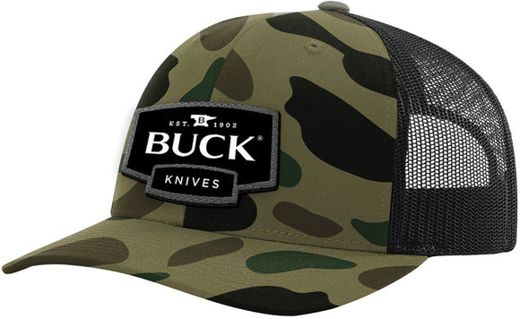 Buck Black Knife Logo Duck Camo Adjustable Strap Trucker's Hat 89158