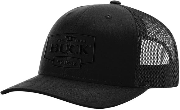 Buck Black Embroidered Knife Logo Adjustable Strap Trucker's Hat 89162
