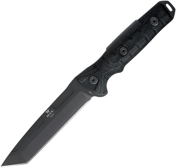 Buck GCK Black Tanto Fixed Blade Knife + Sheath 893bks