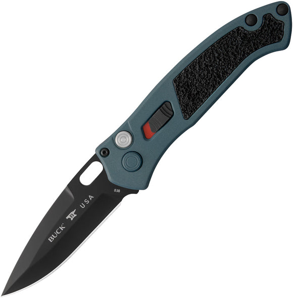 Buck Automatic Impact Knife Button Lock Black & Blue Aluminum CPM-S30V Blade 898BLS1