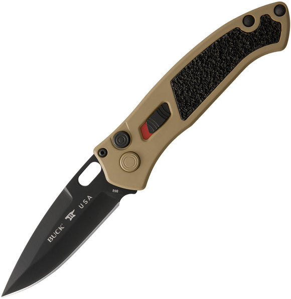 Buck Automatic Impact Knife Button Lock Coyote Tan Aluminum CPM-S30V Blade 898BRS1