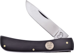 Buck Creek Dirt Buster Jr Black Buffalo Horn Folding Stainless Steel Pocket Knife 107BH