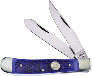 Buck Creek Trapper Blue Pick Bone Folding Stainless Pocket Knife 254BLPB