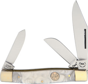 Buck Creek Stockman Cracked Ice Folding Stainless Sheepsfoot Pocket Knife 659CI