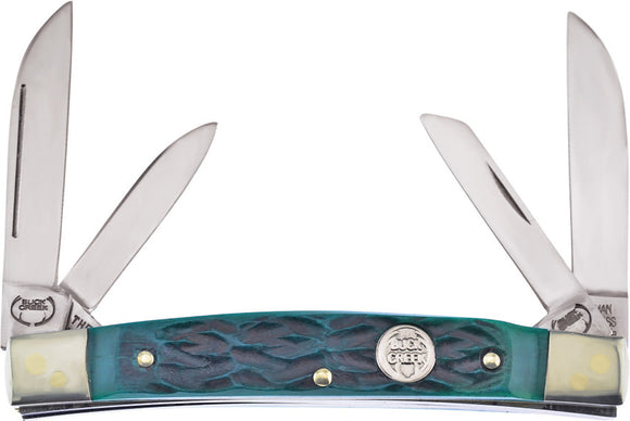 Buck Creek Little Bear & Bull Green Pick Folding Stainless 4 Blade Pocket Knife 6682GPB