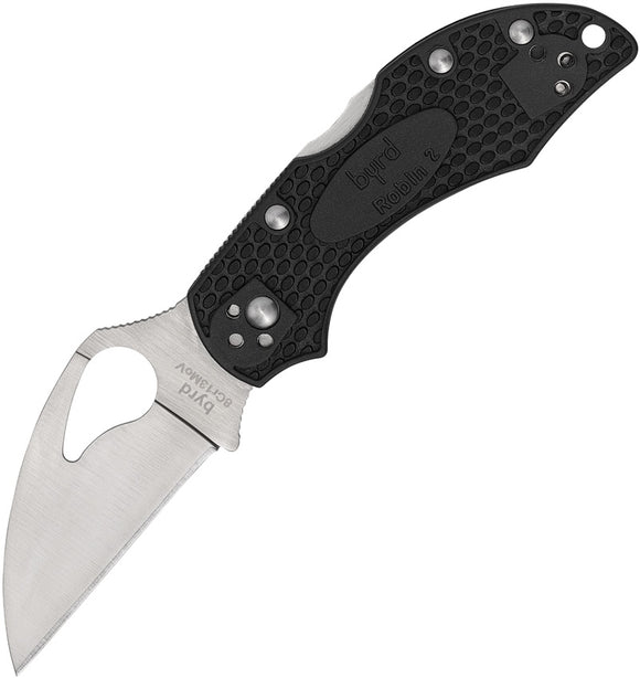 Byrd Robin 2 Lockback Black Folding 8Cr13MoV Wharncliffe Pocket Knife 10PBKWC2
