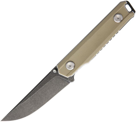 Stedemon BP02 Linerlock Coyote Handle Folding Stonewashed Blade Knife