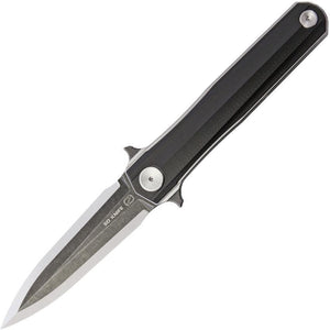 Stedemon HAN Black G10 Smokywash 14c28n Blade Linerlock Folding Knife