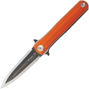 Stedemon HAN Orange G10 Smokywash 14c28n Blade Linerlock Folding Knife