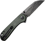 Civivi Elementum Linerlock Green Micarta Folding Damascus Knife 18062AFDS1