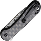 Civivi Elementum II Button Lock Carbon Fiber Folding Damascus Pocket Knife 18062PBDS1