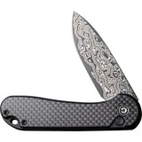 Civivi Elementum II Button Lock Carbon Fiber Folding Damascus Pocket Knife 18062PBDS1