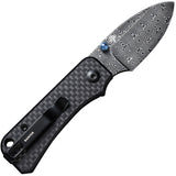 Civivi Baby Banter Linerlock Twill Carbon Fiber Folding Damascus Knife 19068SDS1