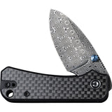 Civivi Baby Banter Linerlock Twill Carbon Fiber Folding Damascus Knife 19068SDS1