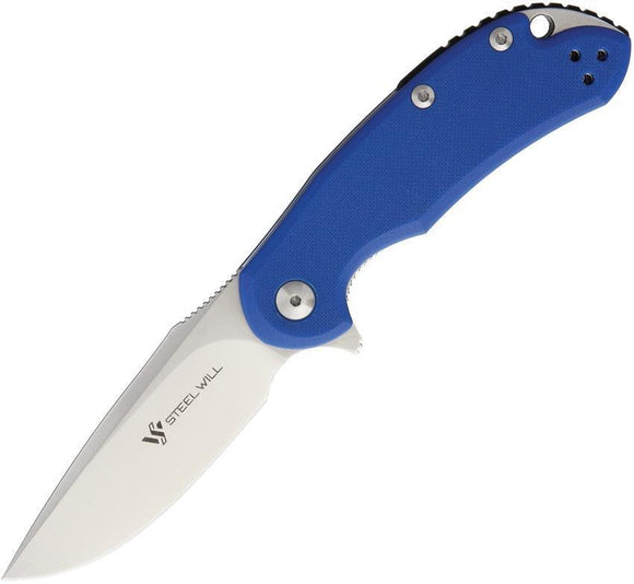 Steel Will Cutjack C22M-2BL Linerlock Folding Blade Blue Handle Knife