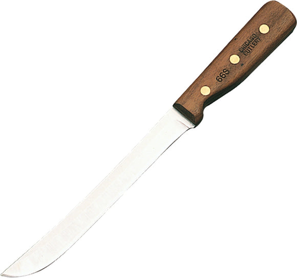 Chicago Cutlery Slicer Walnut High Carbon Stainless Fixed Blade Knife 66S