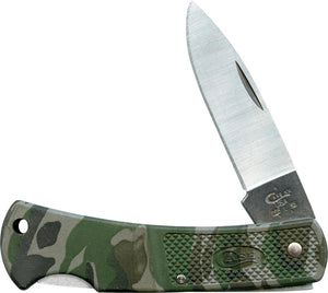 Case Cutlery Caliber Lockback Green Camo Folding Drop Point Pocket Knife 00643
