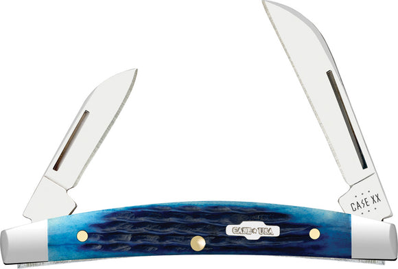 Case Cutlery Small Congress Blue Jigged Bone Folding Pocket Knife 02845