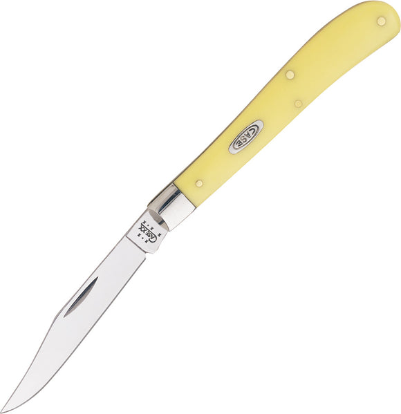 Case XX Slimline Trapper Yellow Folding Pocket Knife - 031