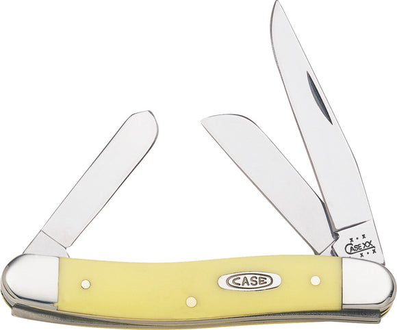 Case XX Stockman Yellow Chrome Vandium Folding Pocket Knife 3 Blade 035