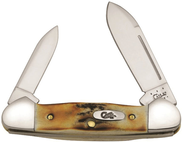 Case XX Baby Butterbean Pocket Knife Spear and Pen Blades Stag Handle 05537