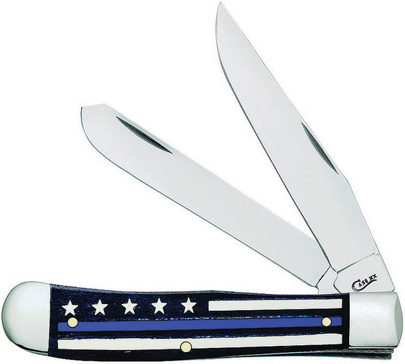 Case Cutlery Blue Line Trapper Natural Smooth Bone Folding Pocket Knife 06567
