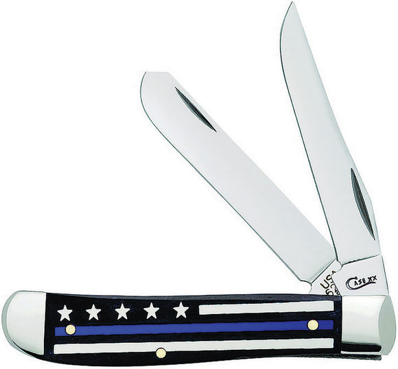 Case Cutlery Blue Line Mini Trapper Bone Folding Stainless Pocket Knife 06568