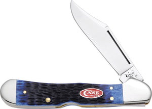 Case Cutlery CopperLock Navy Blue Jigged Bone Handle Folding Pocket Knife 07064