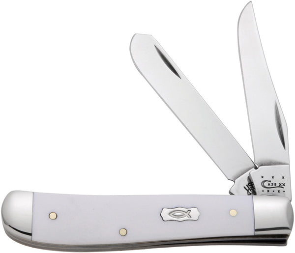 Case XX Cutlery Case White Synthetic Mini Trapper Knife Fish Symbol 07 – Atlantic Knife Company