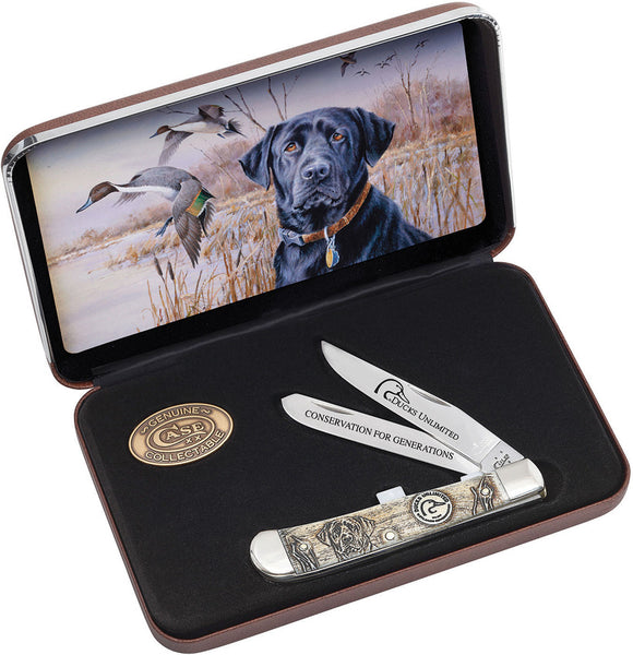 Case XX Medallion & Ducks Unlimited Bone Handle Folding Knife Gift Set 07306