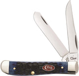 Case Cutlery Mini Trapper Navy Blue Bone Stainless Folding Blades Knife 07321