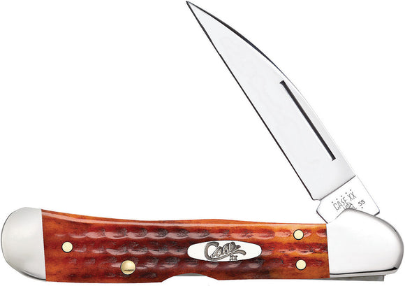 Case Cutlery Copperlock Harvest Orange Bone Folding Pocket Knife 07397