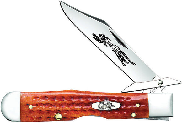 Case Cutlery Cheetah Harvest Orange Jigged Bone Folding Pocket Knife 07399
