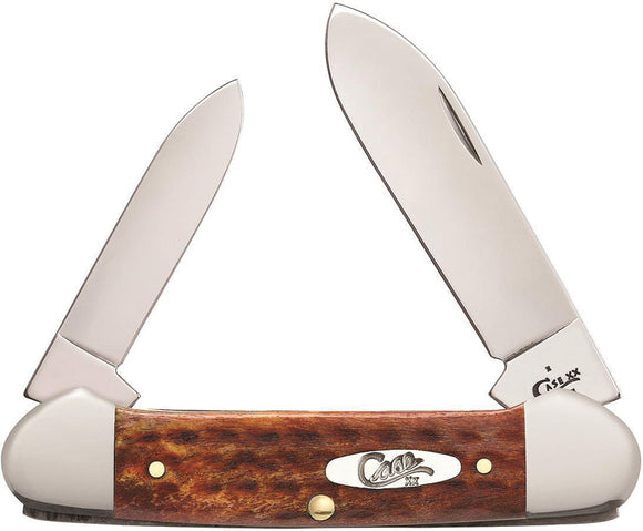 Case Cutlery Canoe Harvest Orange Bone Stainless Folding Blades Knife 07402