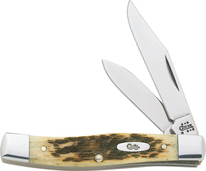 Case Knives XX Cutlery Folding Small Texas Jack Amber Bone Pocket Knife 077