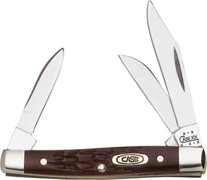 Case Cutlery Small Stockman Brown Delrin Multiple Blade Folding Pocket Knife 081