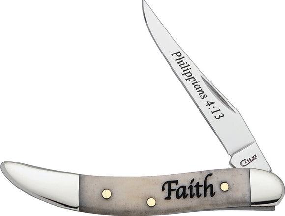 Case XX Cutlery Faith Toothpick Philippians 4:13 Folding Pocket Knife 08854