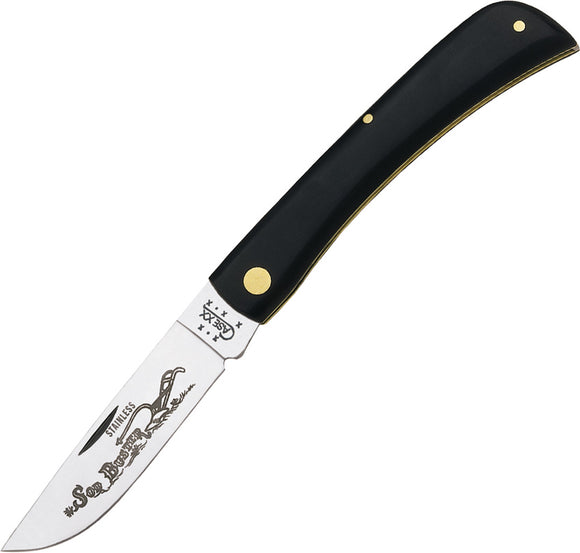 Case XX Cutlery Sodbuster Black Folding Pocket Knife Medium Skinner Blade 092