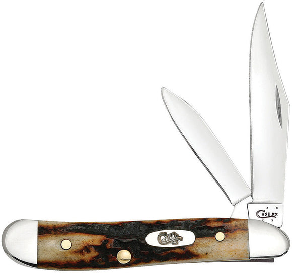 CASE XX Genuine Red Deer Stag Peanut Folding Pocket Knife 09443