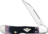 Case Cutlery Copperlock Purple Barnboard Bone Folding Stainless Knife 09712