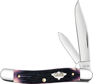 Case Cutlery Medium Jack Purple Barnboard Bone Folding Stainless Knife 09714