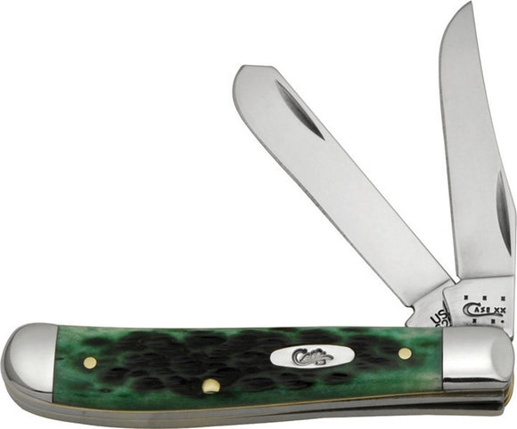 Case XX Mini Trapper Bermuda Green Bone Handle Folding Pocket Knife 09772