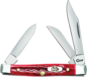 Case Cutlery Small Stockman Red Jigged Bone Folding Pocket Knife 10305