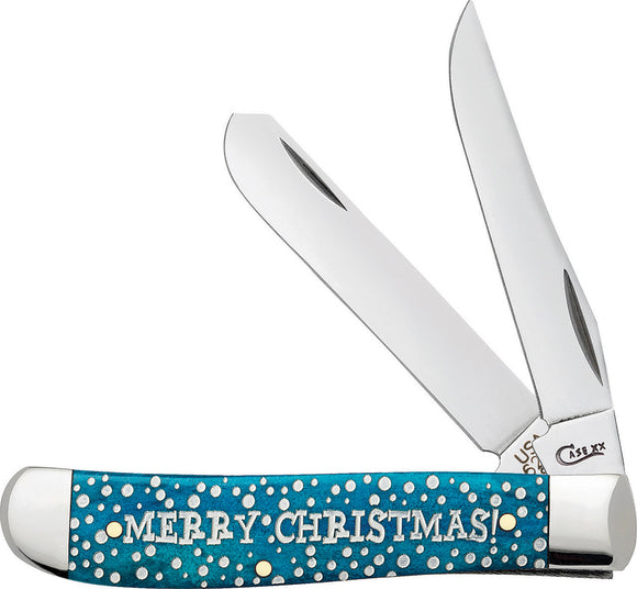Case Cutlery 2019 Christmas Mini Trapper Folding Blue Bone Pocket Knife 10589