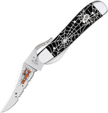 Case Cutlery Halloween Russlock Black & White Web Folding Stainless Knife 10623